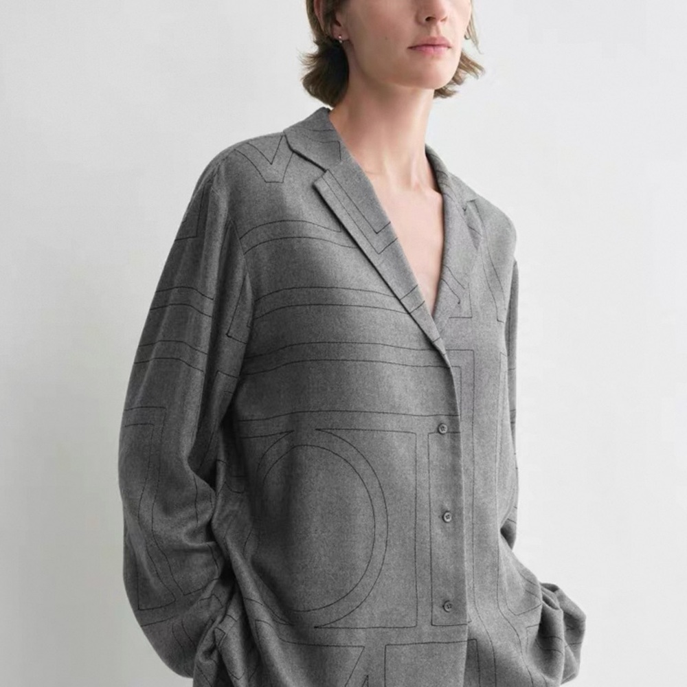 Toteme Gray Button-Up Blazer Top and Pants